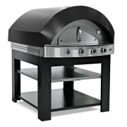 Cuptor profesional gaz, 4 pizza 30 cm - Negru+SUPORT INCLUS
