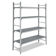 Raft depozitare cu 4 polite perforate din polipropilena 374*60 cm