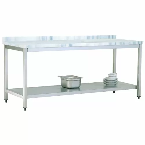 Masa de lucru inox cu blat din marmura si polita inferioara 140*70*85