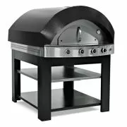 Cuptor profesional gaz, 4 pizza 30 cm - Negru+SUPORT INCLUS