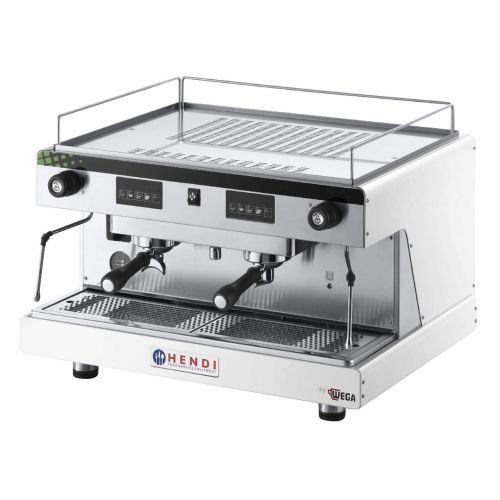 Espressor profesional Hendi Top Line BY WEGA 3700 W Alb 740x555x(H)515 mm control electronic programarea a pana la 4 cafele pe grup