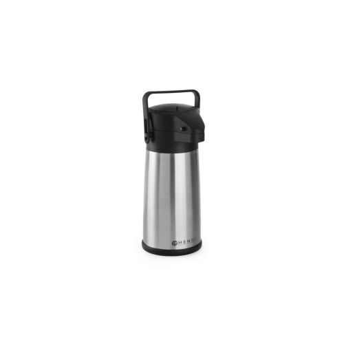 Termos cu pompa, inox, capacitate 2.2 lt, diam. 15 x (H) 34 cm