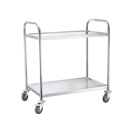 Carucior depozitare si servire cu 2 rafturi 830x510x(H)950 mm, corp inox, rafturi otel cromat, Hendi