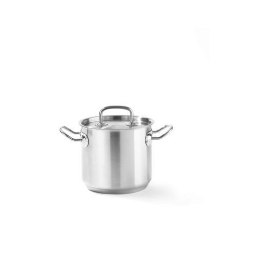 Oala cu capac, 9 Lit, 24 cm diametru x 20 cm inaltime, inox, Hendi Kitchen Line, potrivita si pentru uz profesional