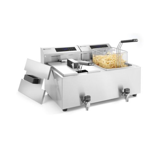 Friteuza MasterCook cu robinet scurgere - 2 x 8 lt.