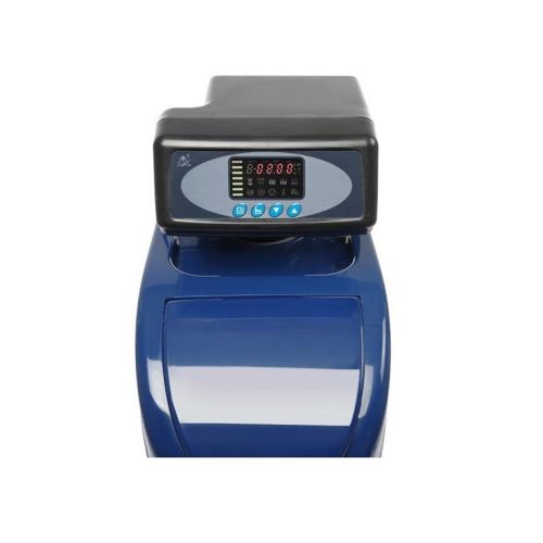 Sistem automat de dedurizare a apei prin ionizare, Albastru, debit apa 5 l/min, cu panou control digital, Hendi, rezervor regenerare 7,7 kg, 206x380x(H)480 mm