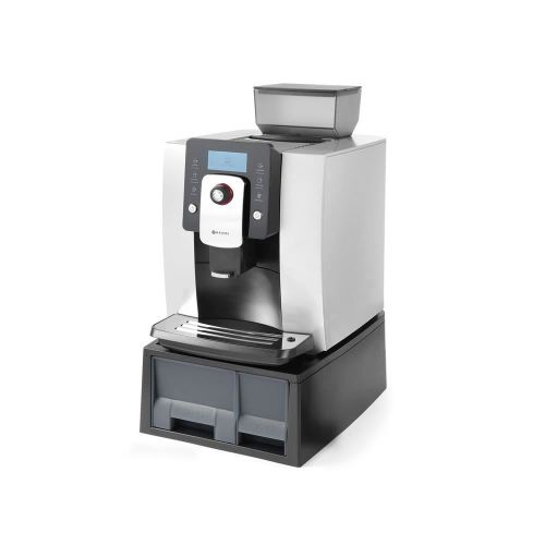 Aparat cafea automat, Hendi Profi Line, 1400 W, rasnita inclusa, negru, bauturi programabile: espresso, cafea lunga, cappuccino, latte, lapte cald, spuma de lapte, apa fierbinte, pompa 19 bari, 302x450x (H) 370 mm