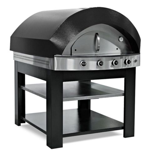 Cuptor profesional gaz, 6 pizza 28 cm - Negru