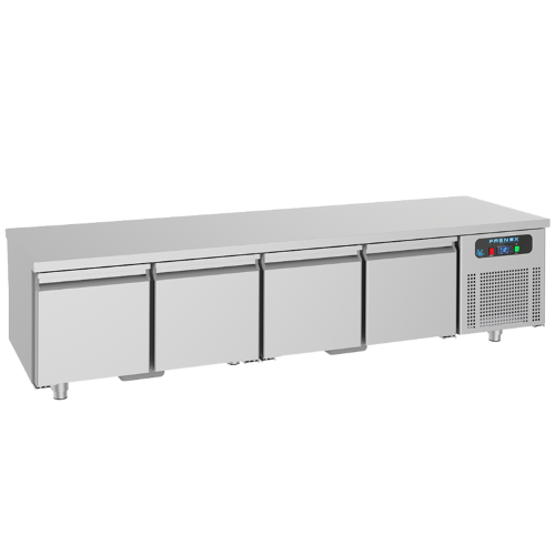 Masa rece FRENOX, profesionala, inox, 4 usi undercounter, 300 lt, 233*60*60 cm