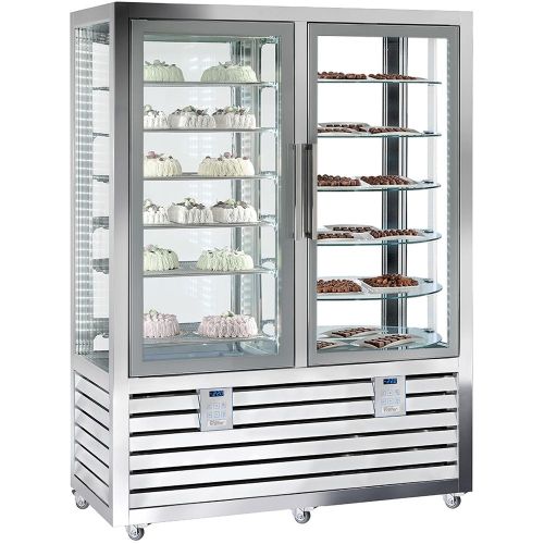 Vitrina congelare / refrigerare verticala, pentru cofetarie gelaterie, profesionala, 848 lt, 138*62*186 cm