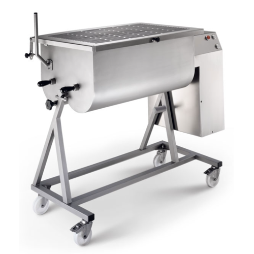 Malaxor carne inox 50 kg cu suport cu roti