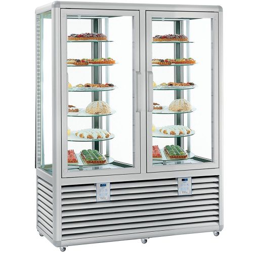 Vitrina frigorifica verticala dubla rotativa, profesionala, pentru cofetarie, 848 lt, 138*62*186 cm