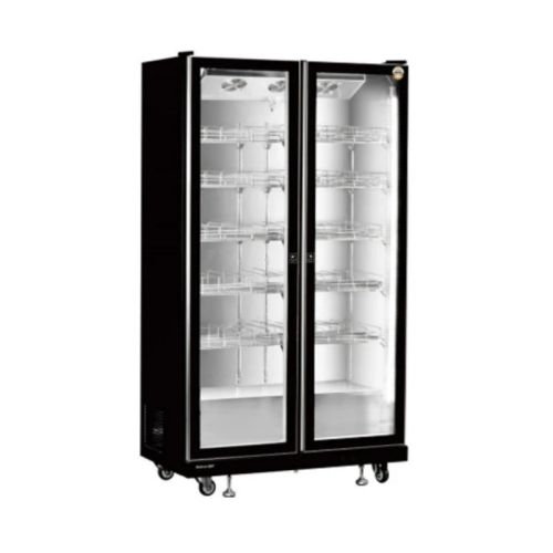 Vitrină frigorifică LC-1100, 690L, 0-10°C, 2 uși, Neagră, design premium