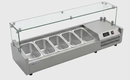 Vitrină frigorifică ingrediente VRX15-4, 42L, 0-10°C, tip display, inox, 7x GN 1/4