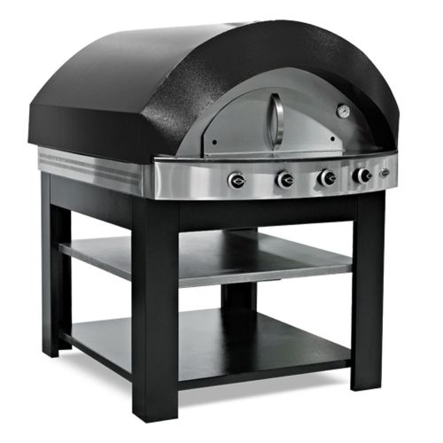 Cuptor profesional gaz, 4 pizza 30 cm - Negru+SUPORT INCLUS
