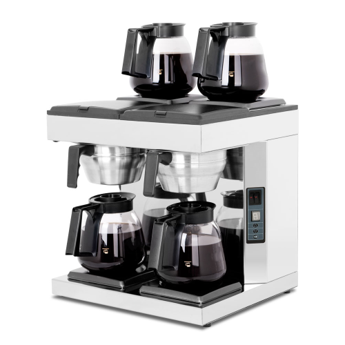 Cafetiera profesionala, 4.78 kW, 4 plite incalzite, productie 24 cani in 6 minute, inox