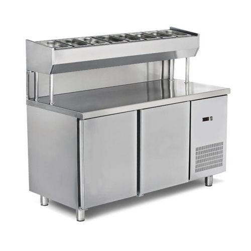 Masa preparare pizza, profesionala, inox, 8 cuve, 300 lt, 150*80*85/135 cm