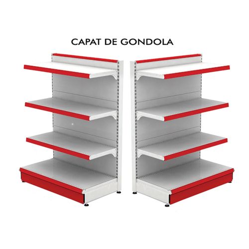 Raft metalic capat de gondola 100*140 baza 40 cm si 3 polite de 30 cm