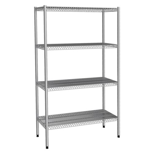 Raft depozitare cu 4 polite din sarma inox 46*137 cm