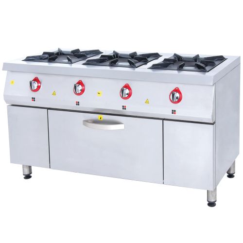 Masina de gatit pe gaz, inox, cu 3 arzatoare si cuptor, 150*64*85 cm