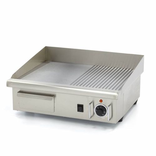 Grill electric dublu cu suprafata neteda si striata MAXIMA MGRILL1/2GR