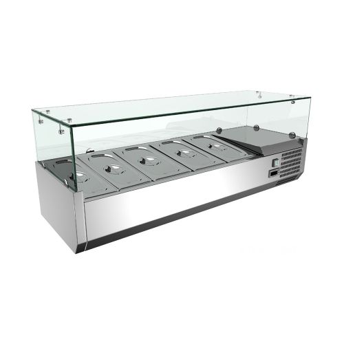 Vitrina ingrediente, inox, 5 cuve GN1/4, 120*33*43 cm