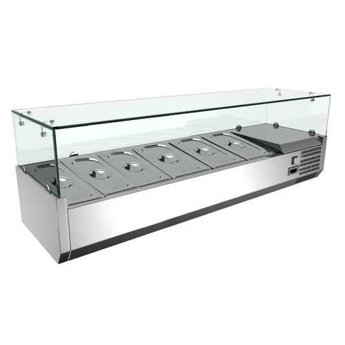 Vitrina ingrediente, inox, 6 cuve GN1/4, 140*33*43 cm
