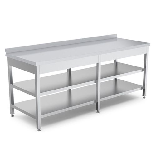 Masa de lucru inox cu polita intermediara si inferioara 240*70*85
