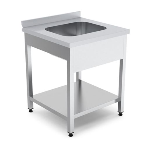Spalator cu 1 cuva si polita inferioara, inox, 60*60*85 cm