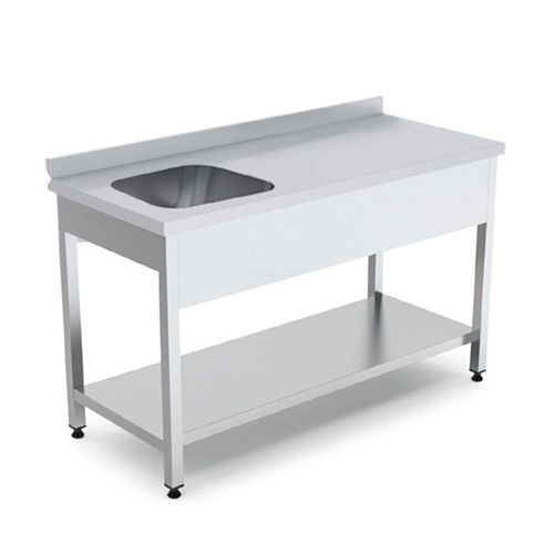 Spalator cu 1 cuva pe partea stanga, picurator si polita inferioara, inox, 120*70*85 cm