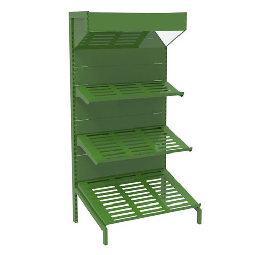 Raft metalic pentru fructe si legume 120*80*240 cu 3 polite si pazie oglinda