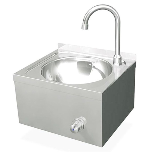 Chiuveta cu actionare la genunchi, inox, 45*45*22 cm