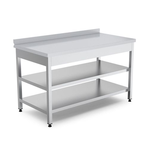 Masa de lucru inox cu polita intermediara si inferioara 160*60*85