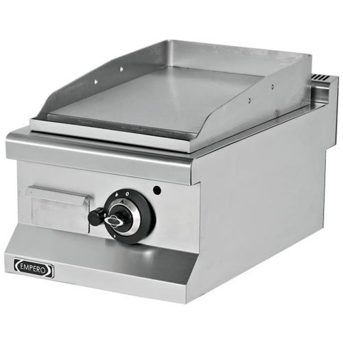 Grill pe gaz profesional, inox, cu suprafata neteda, 40*73*29 cm