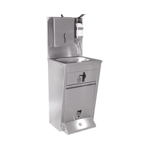 Statie de spalare a mainilor, inox, cu actionare la pedala, 50*45*85 / 135 cm