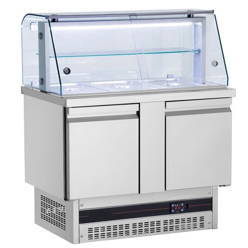 Salad bar 3 GN 1/1 cu 2 usi si geam panoramic, 239 lt.
