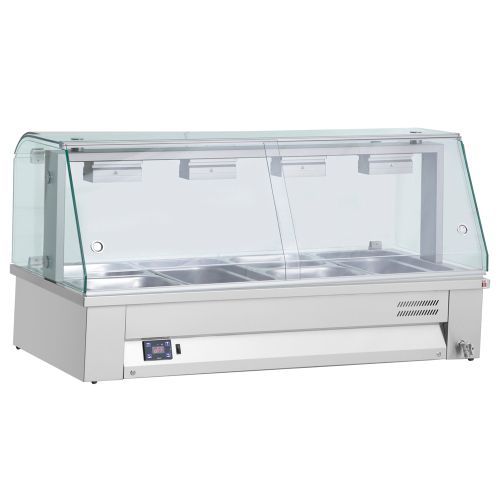 Bain-marie de banc, cu geam panoramic, 2 cuve, 72*65*65 cm