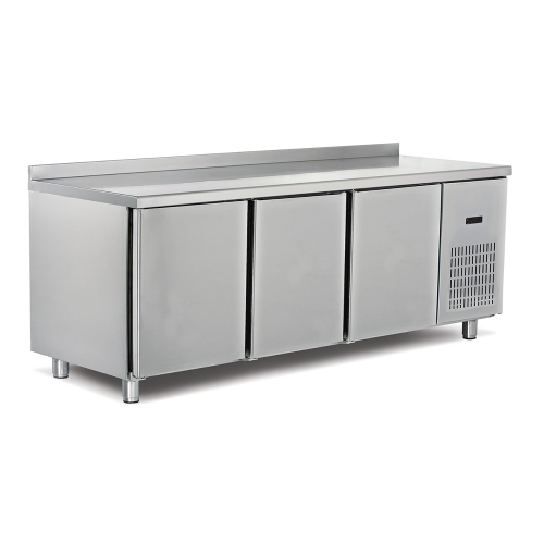 Masa rece, profesionala, inox, 3 usi, 200*70*85 cm