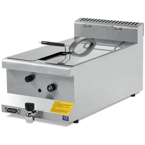 Friteuza gaz profesional, inox, cu 1 cuva, 10 lt