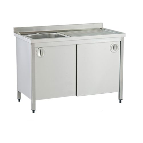 Spalator cu 1 cuva si dulap, inox, 140*70*85 cm