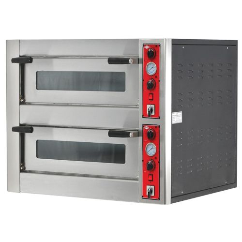 Cuptor profesional pentru pizza, electric, 2 vetre, 4+4 pizza diametru 30 cm, temperatura maxima de coacere: 400 °C
