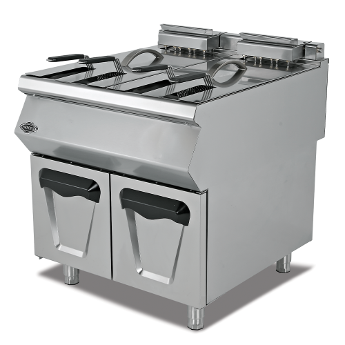 Friteuza pe gaz profesionala, inox, cu 2 cuve, 2*16 lt