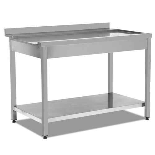 Masa inox de iesire pe dreapta pentru masini de spalat vase cu capota 120*75*89