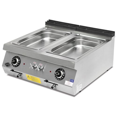 Bain marie profesional, electric, inox, 2 bazine, 80*73*30 cm