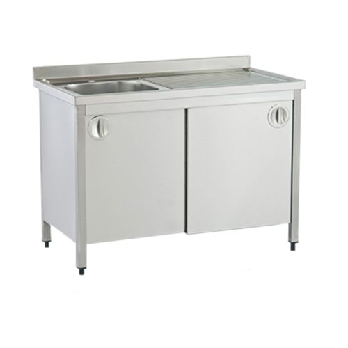 Spalator cu 1 cuva pe partea stanga, dulap, inox, 120*70*85 cm