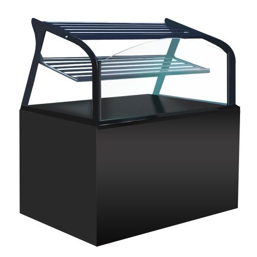 Vitrina neutra orizontala, RAL9005-NEGRU, geam drept, 150 cm