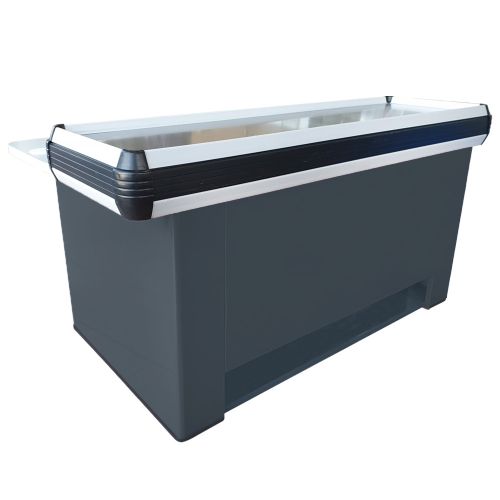 Masa tandem antracit pentru casa de marcat 1,8 m rama din PVC dur