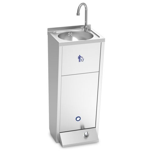 Chiuveta cu actionare la picior, inox, 35*30*85 cm