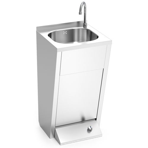 Chiuveta cu actionare la picior, inox, 45*45*85 cm