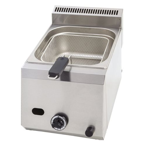 Friteuza profesionala pe gaz de banc cu robinet, 1 cuva 8 lt, 5 kW, 33*54*37 cm